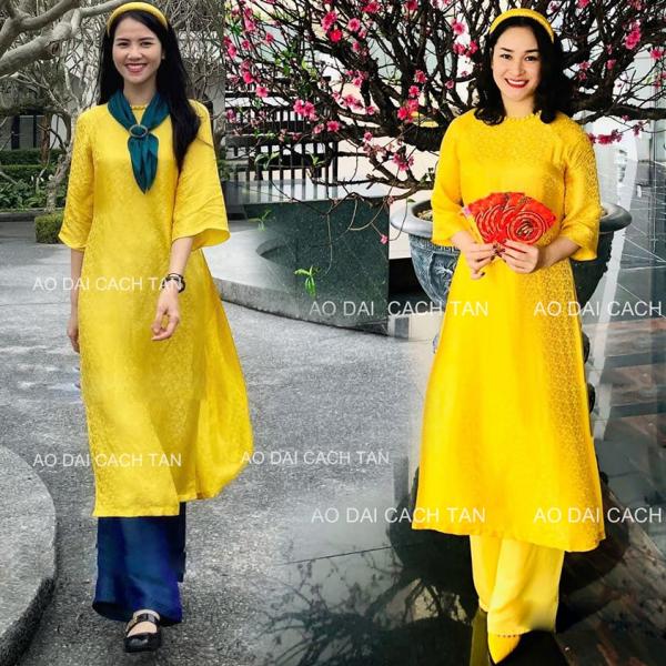Áo dài cách tân nữ dáng suông, chất liệu gấm  cao cấp cho các nàng thơ diện sự kiện lễ tết sang đẹp