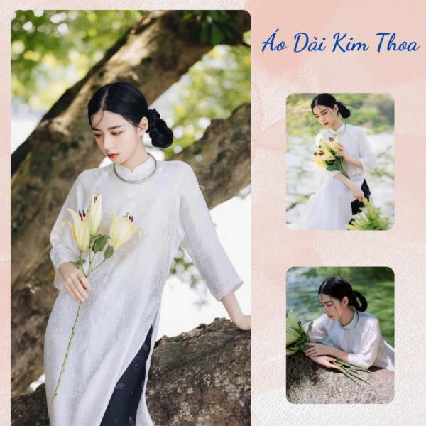 Áo Dài Cách Tân Nữ Dáng Suông Gấm Hoa AD21
