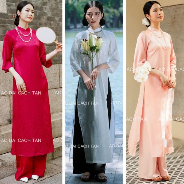 Áo dài cách tân nữ dáng suông tay lỡ, áo dài thiết kế mặc sự kiện cưới hỏi lễ tết đều đẹp