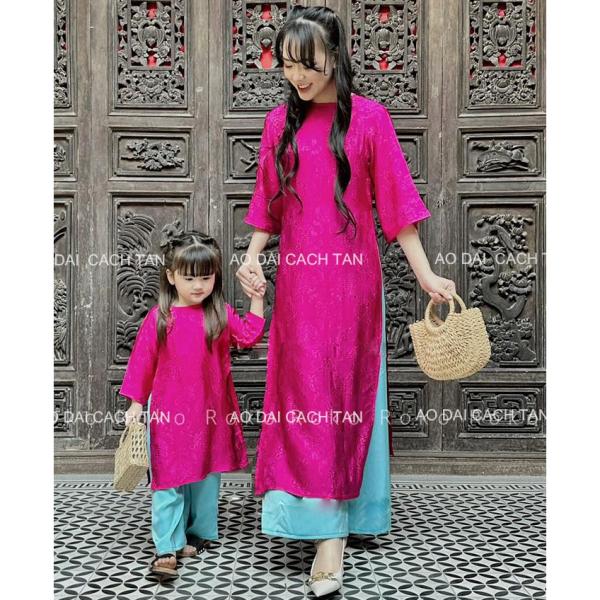 Áo dài cách tân nữ dáng suông tay lỡ, chất liệu gấm tơ cao cấp mặc sự kiện chụp hình đẹp sang trọng
