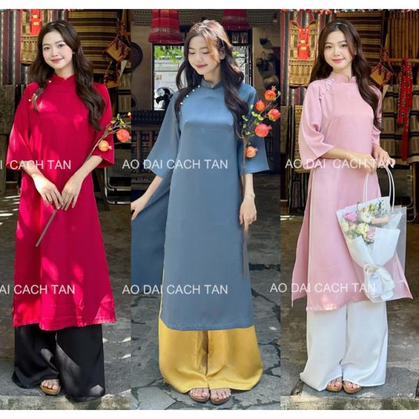 Áo dài cách tân nữ thiết kế dáng suông tay lỡ cho các nàng thơ diện sự kiện lễ tết cưới hỏi sang đẹp