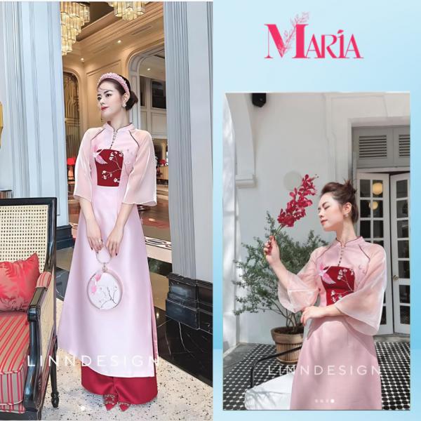 ÁO DÀI CÁCH TÂN TẾT CÀNH ĐÀO - ÁO DÀI MARIA