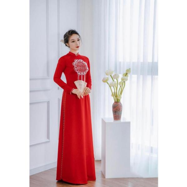 Áo Dài Cô Dâu Đỏ Cưới Hỏi ACD06