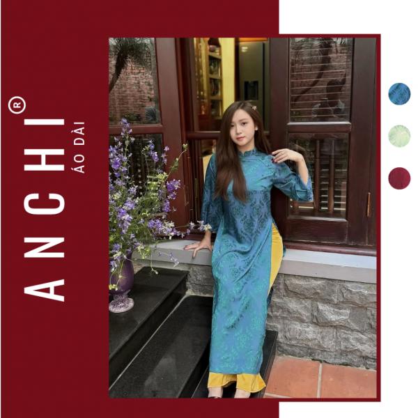Áo Dài Gấm Thọ Dơi, chất vải CAO CẤP thiết kế dáng suông dễ mặc - Áo Dài ANCHI
