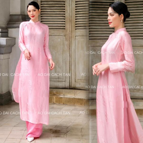 Áo dài tết 2025 cách tân nữ dáng suông hàng cao cấp mặc đám cưới hỏi lễ tết chụp hình sang trọng