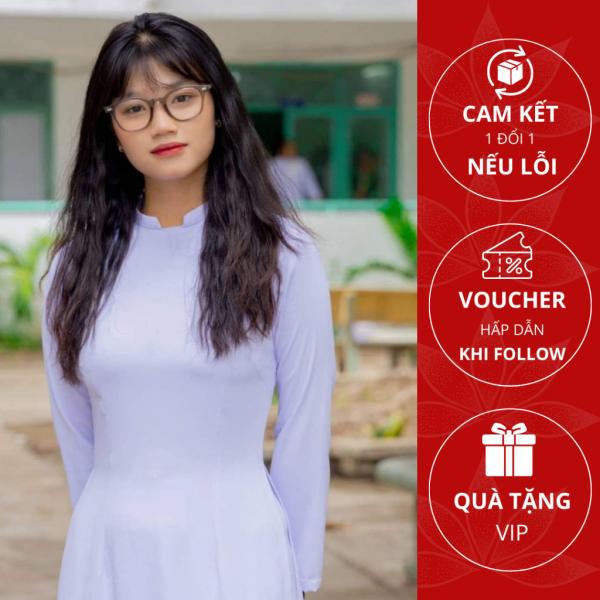 Áo dài trắng truyền thống học sinh nữ Lụa Mỹ mềm mịn mát cổ U Hở đẹp A070 Áo Dài Cách Tân Kiều