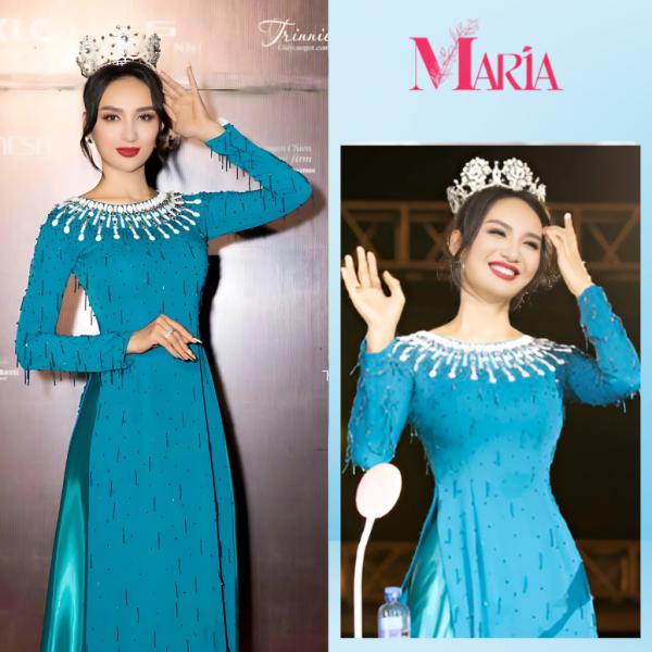 ÁO DÀI TRUNG NIÊN CHO MẸ MÀU XANH NGỌC -CAO CẤP, CHUẨN FORM - ÁO DÀI MARIA