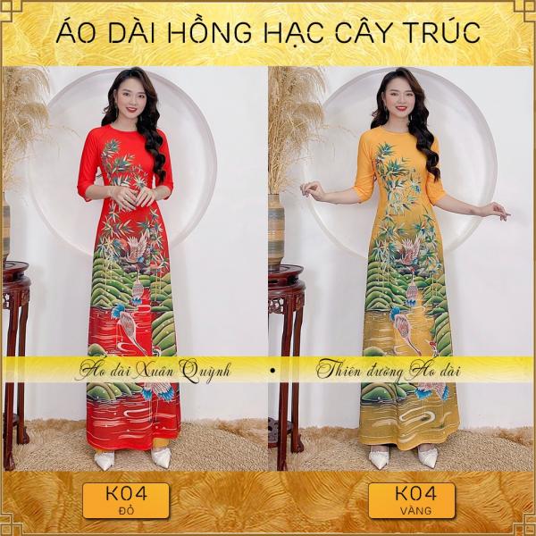 Áo Dài Truyền Thống Hồng Hạc, Sang Trọng Lụa Habutai K04 - Áo Dài Xuân Quỳnh