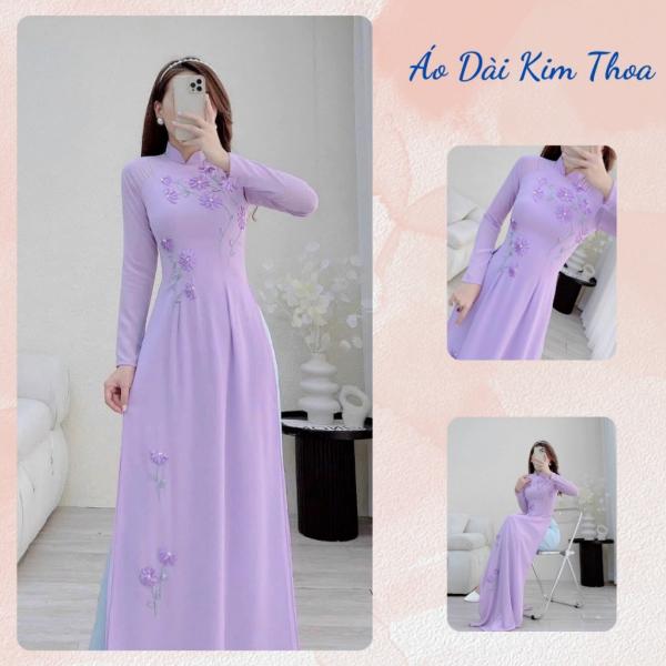 Áo Dài Truyền Thống Nữ Hoa Thủ Công TN04