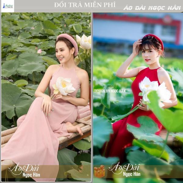 Áo Dài Yếm Chụp Sen Đẹp Tặng Mấn Đội Đầu A24