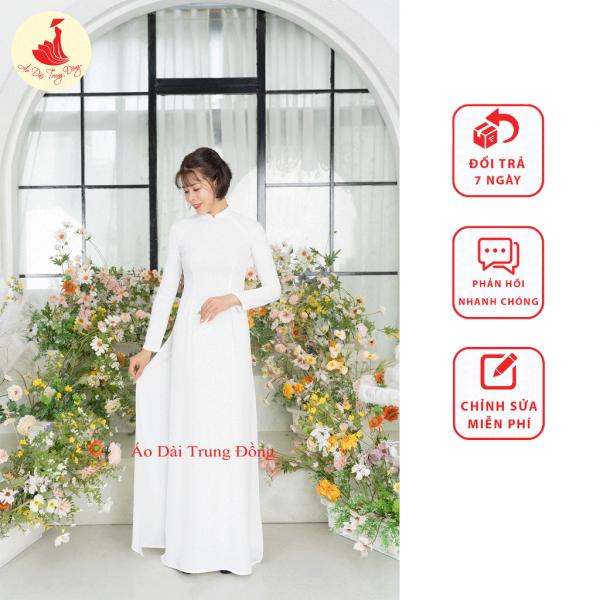 Mẫu áo dài trơn đẹp chất liệu lụa Hồng Ngọc cao cấp | Áo dài Trung Đồng